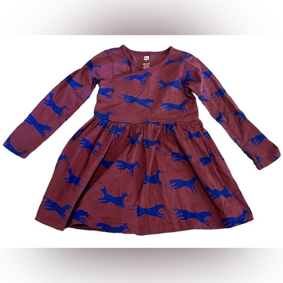 Tea Collection Dresses Tea Collection Wrap Neck Long Sleeve Dress Size 3t Foxes Poshmark
